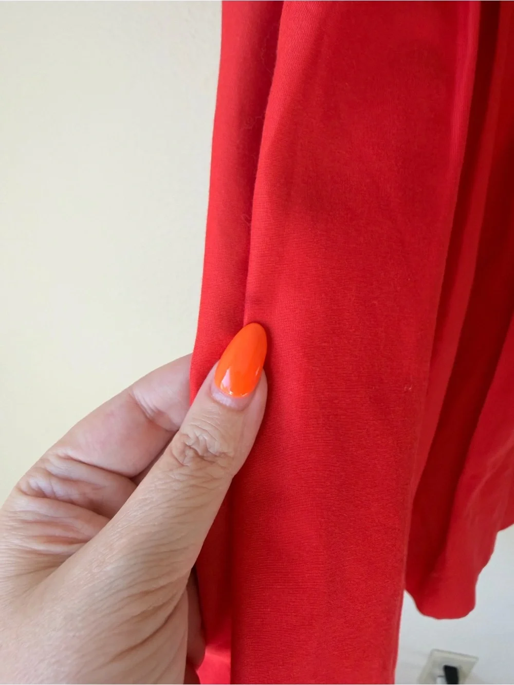 J. Crew Red V-Neck Pleated Dress, Size 8 Tall, Cotton Silk Blend